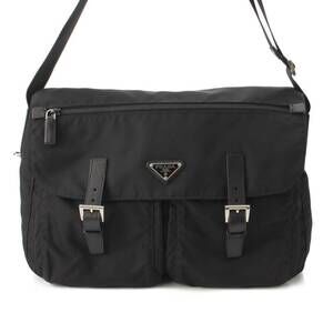 Prada Triangle Logo Shoulder Bag Black